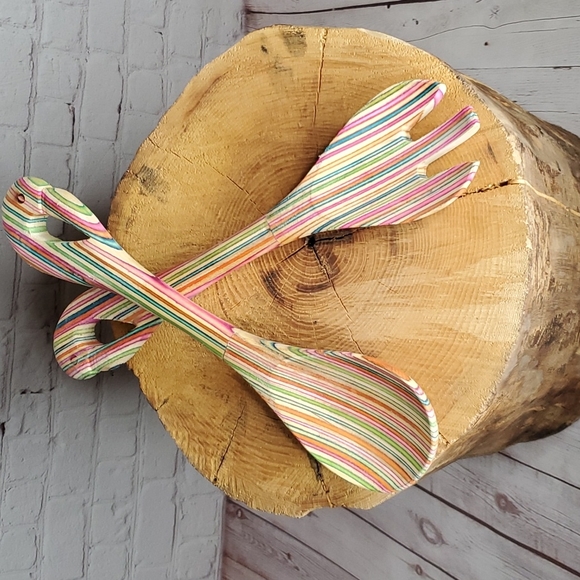 Multicolor Poplar Wood 2 Pc Serving Set - Picture 4 of 7